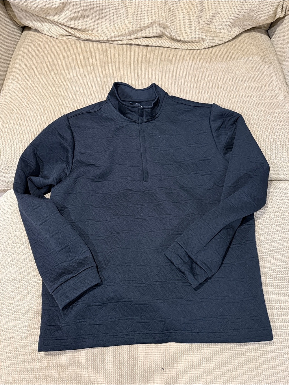 adidas Black Quilted Crew Pullover